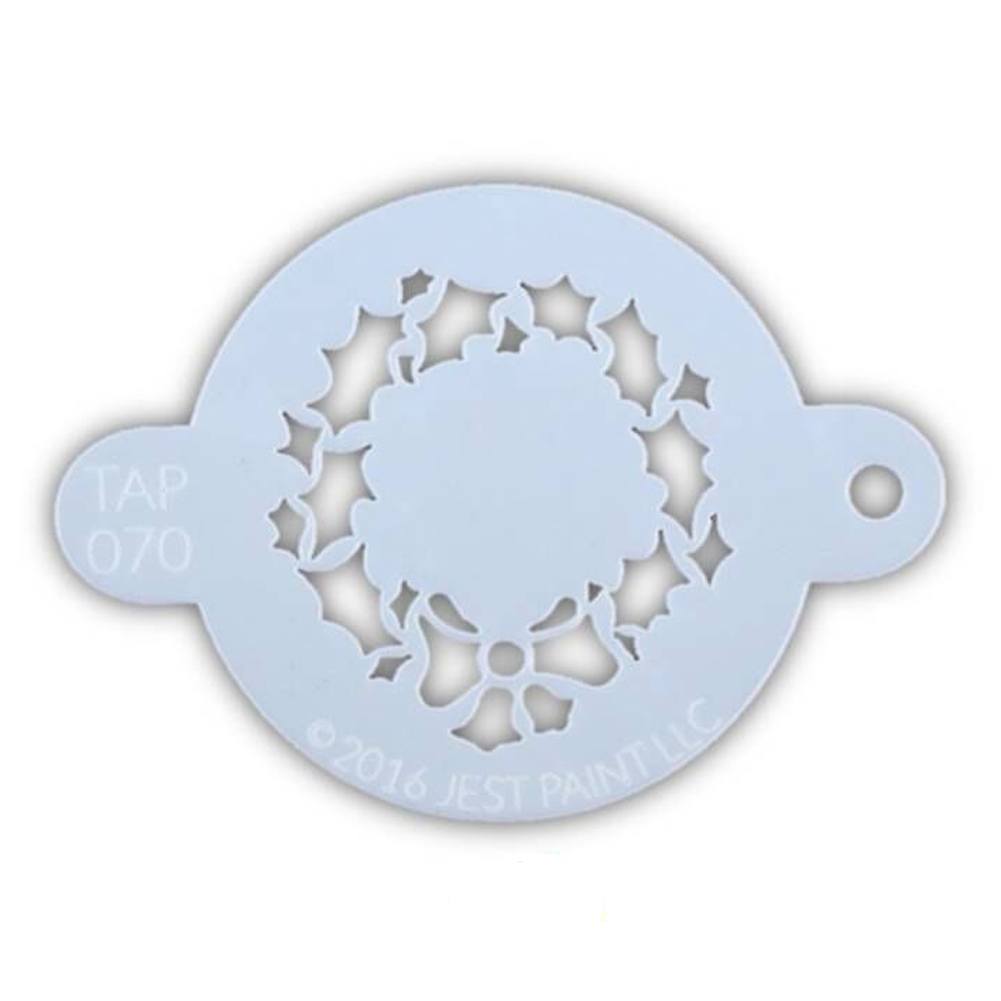 TAP Face Paint Stencil - Christmas Wreath with Bow (070)