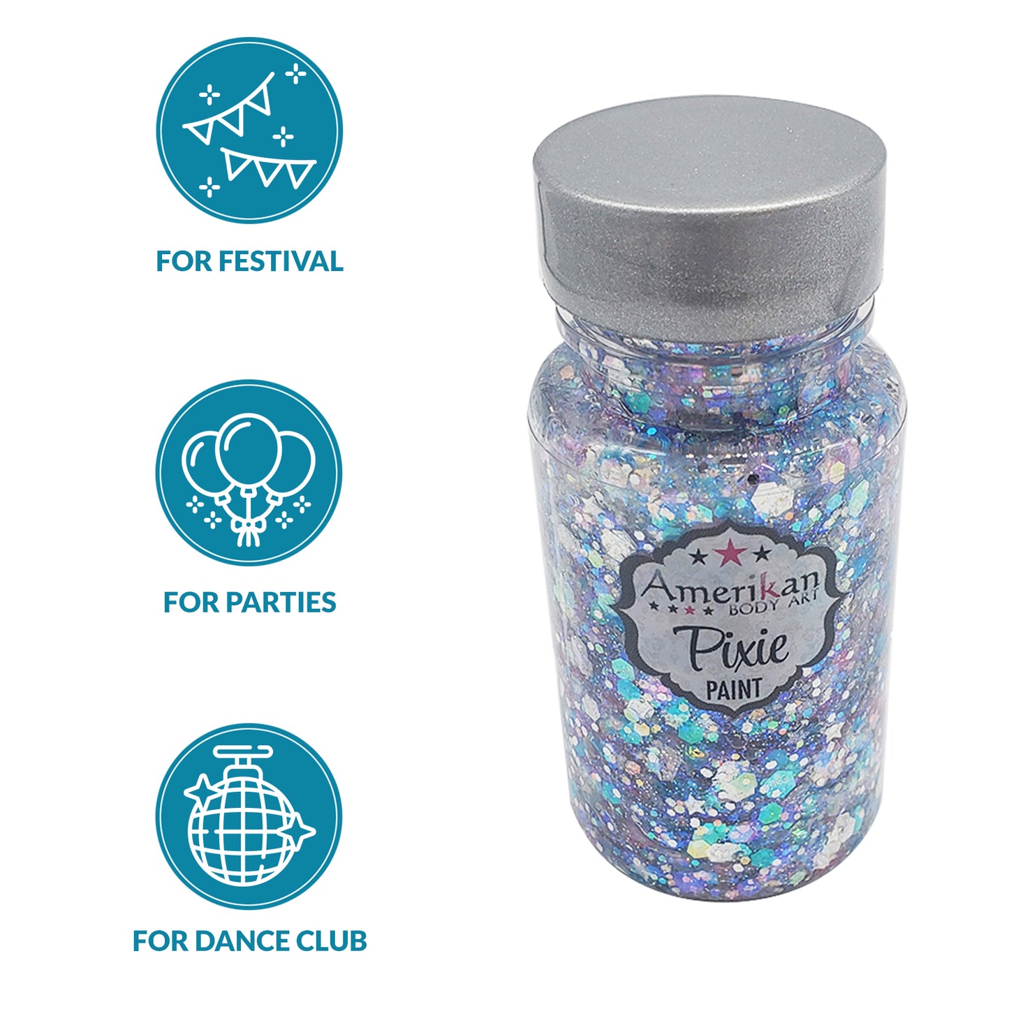 Amerikan Body Art Winter Wonderland Pixie Paint Glitter Gel (Limited Edition 1.3 oz)