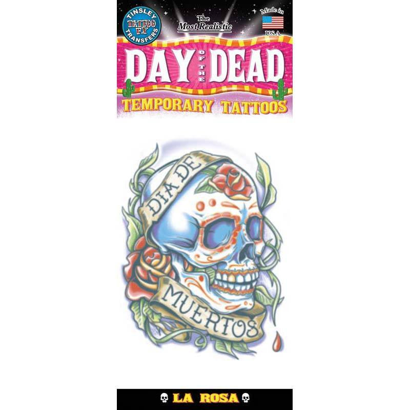 Tinsley Transfers Day Of The Dead La Rosa Temporary Tattoo