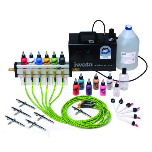 Graftobian Deluxe Fantasy Airbrush System - Six Brush