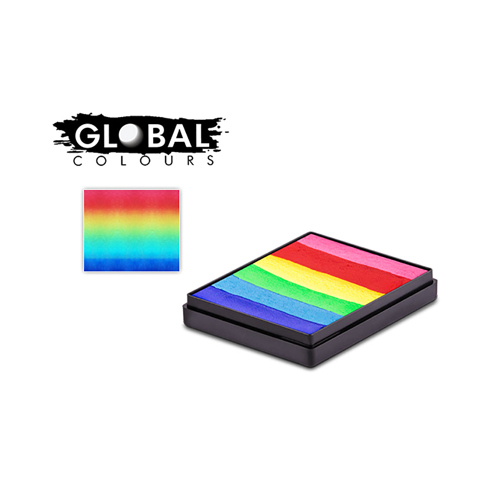 Global Colours Magnetic One Stroke Split Cake - Bright Rainbow, 50 gm
