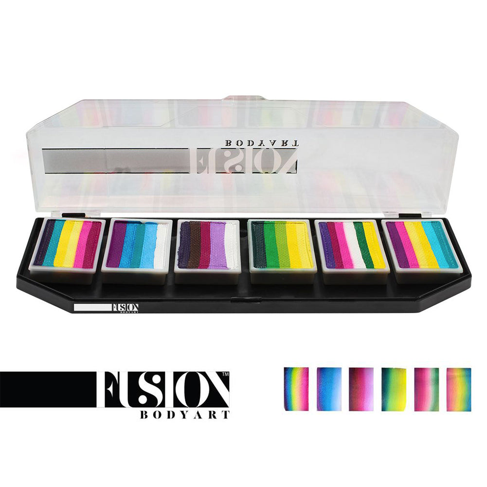 Fusion Body Art & FX Spectrum Palette - Leanne's Pretty Rainbow (6 Cakes/10 gm)
