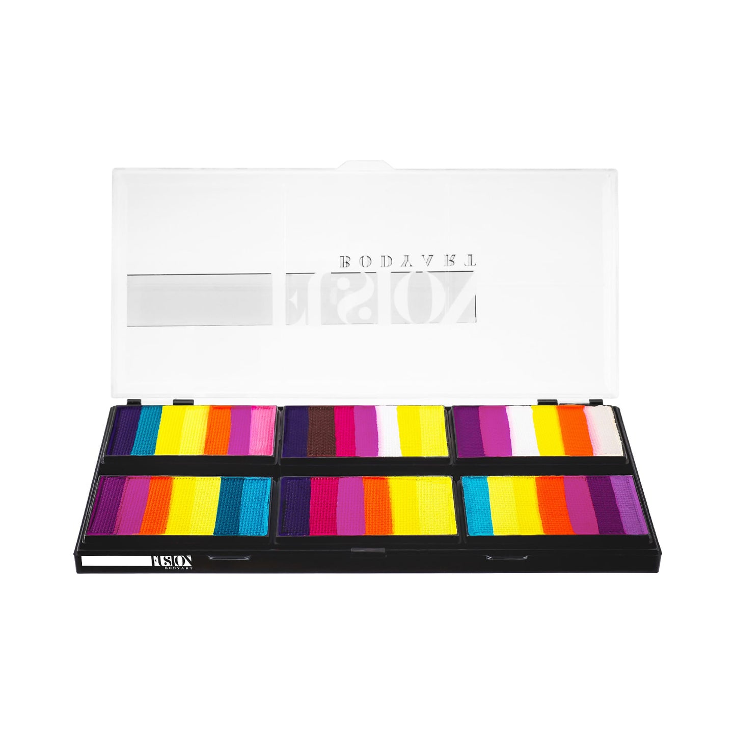 Fusion Body Art & FX Spectrum Palette - Leanne's Vivid Rainbow Petal Palette (Non Neon) - 6 Cakes/25 gm