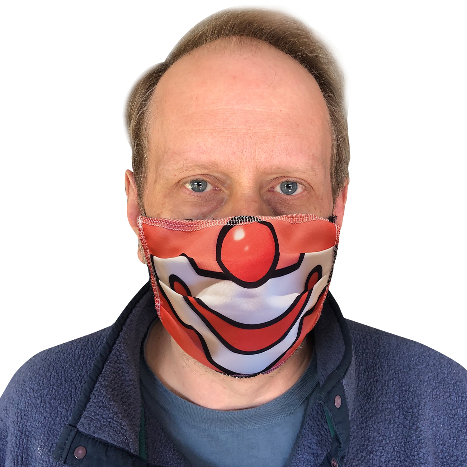 Clown Mask Covering - Auguste, 2-ply Reusable Face Mask