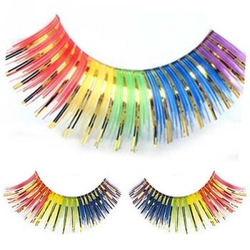 Rainbow Eyelashes w/ Gold