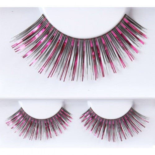 Costume Fake Eyelashes - Fuchsia/Black