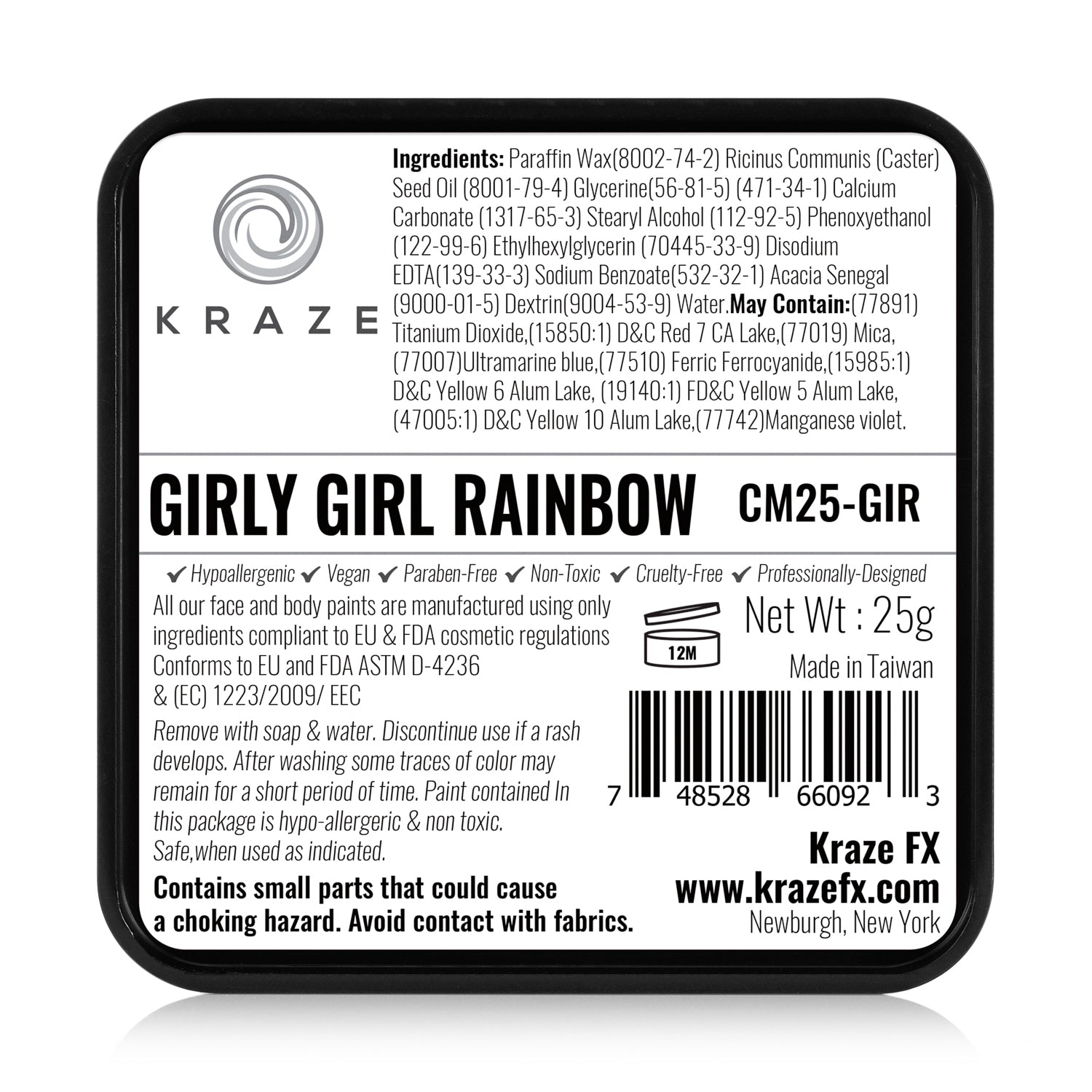 Kraze FX Domed Square Split Cake - Girly Girl Rainbow (25 gm)
