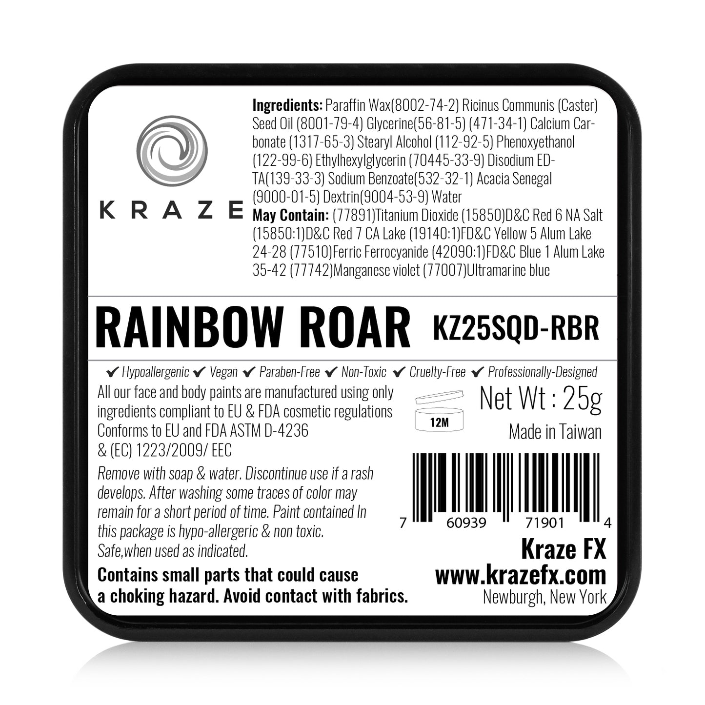 Kraze FX Domed Square Split Cake - Rainbow Roar (25 gm)