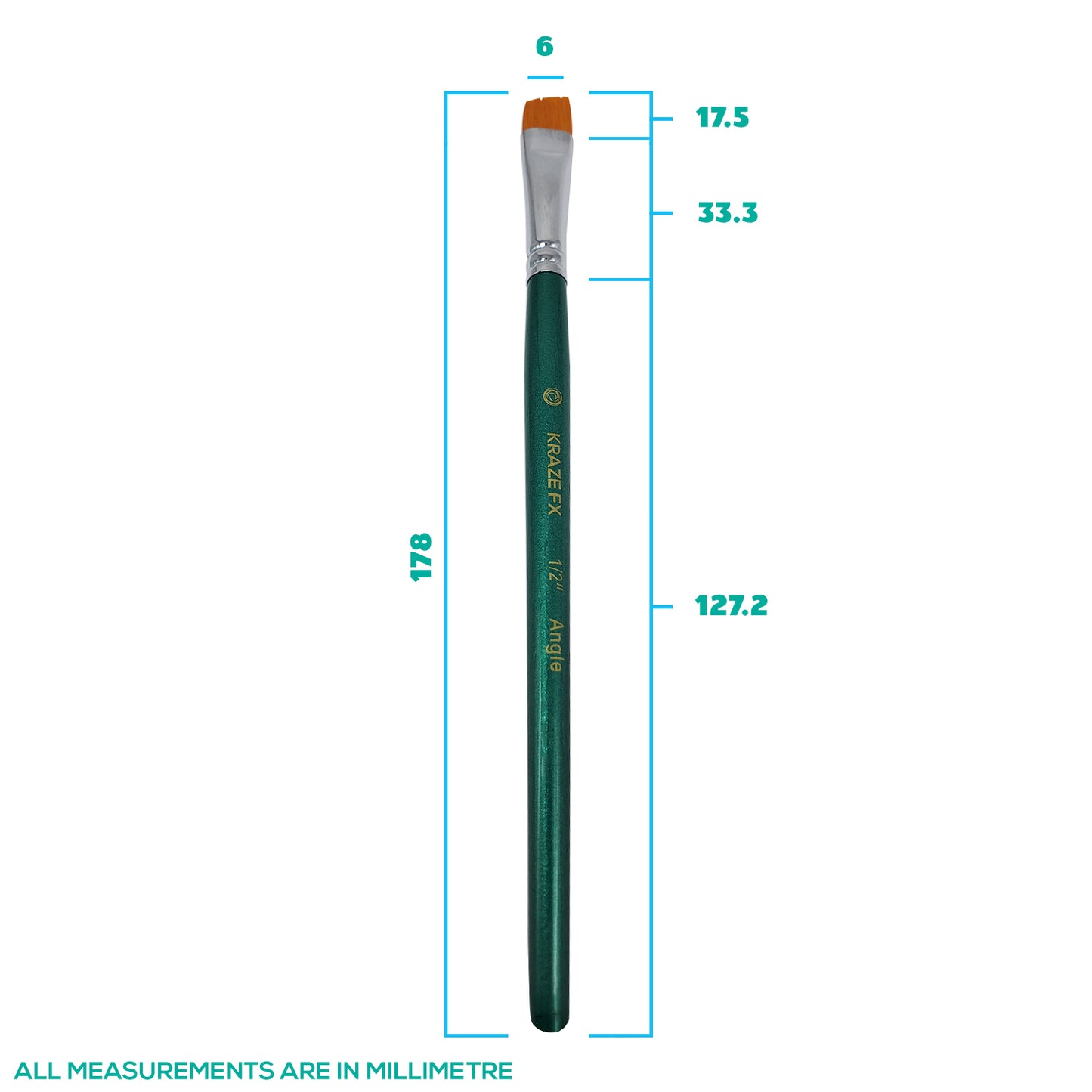 Kraze Face Painting Brush - Angle (1/2")