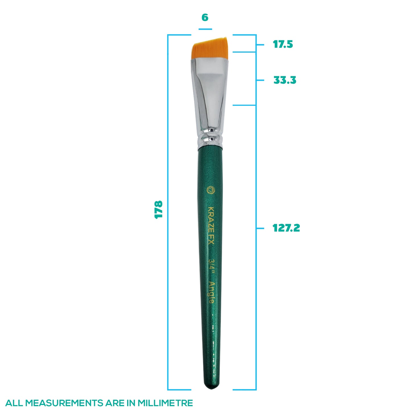 Kraze Face Painting Brush -  Angle (3/4")