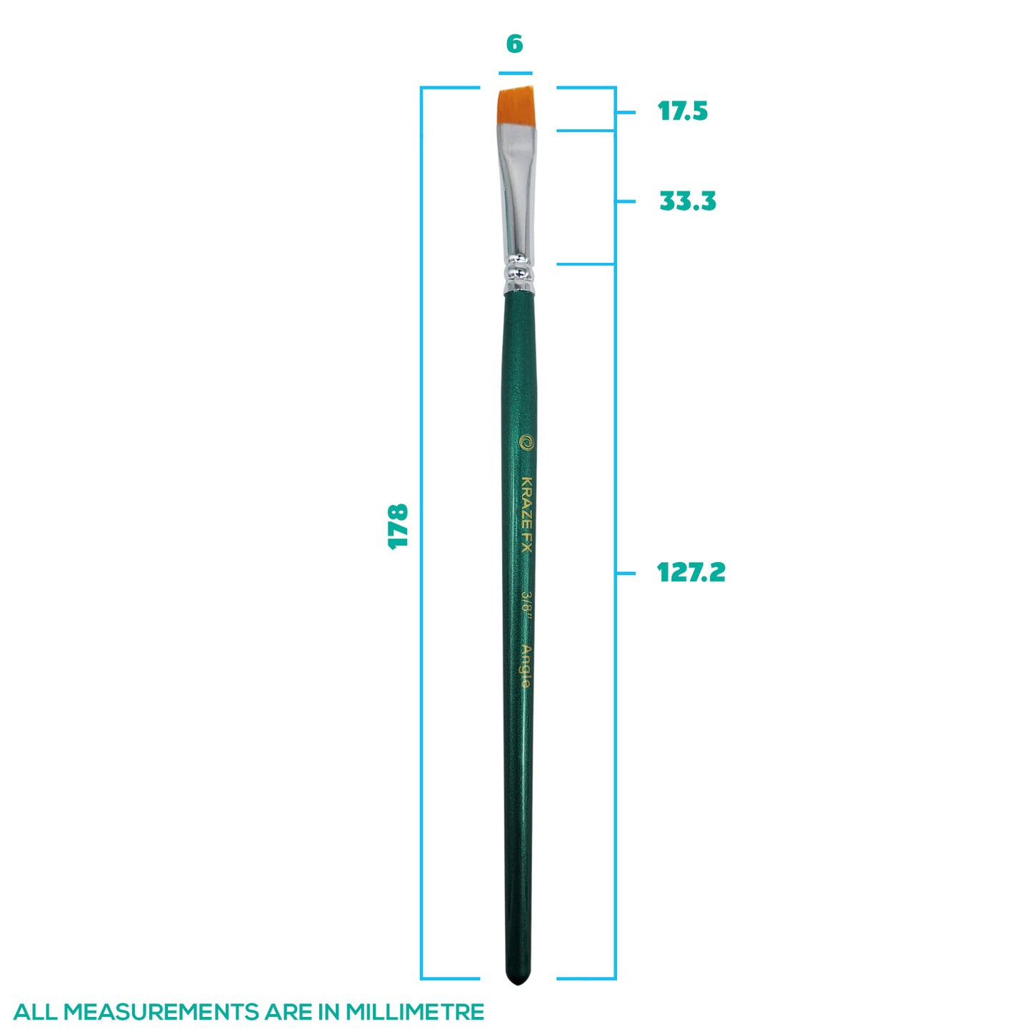 Kraze Face Painting Brush - Angle (3/8")