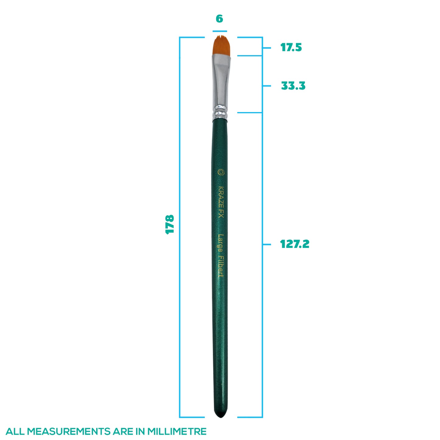 Kraze Face Painting Brush - Large Filbert
