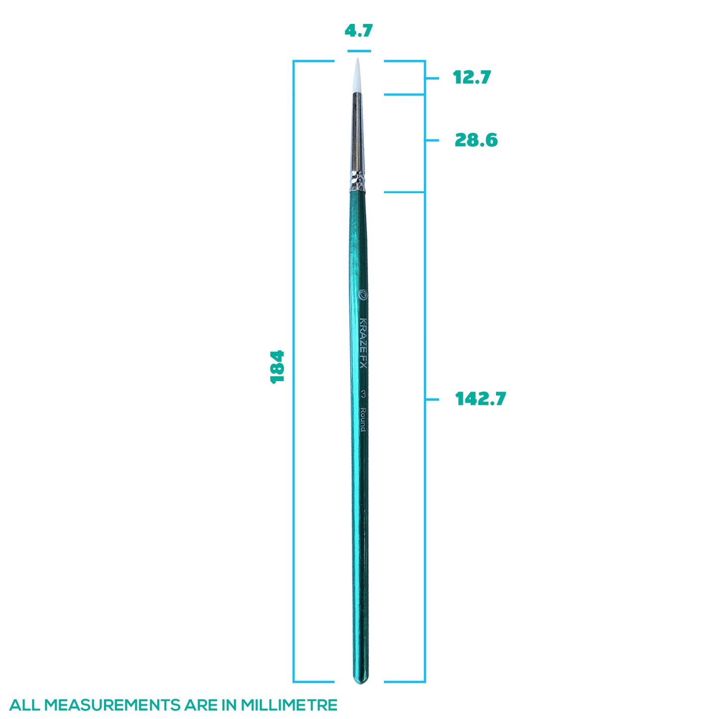 Kraze Face Painting Brush, Round #3