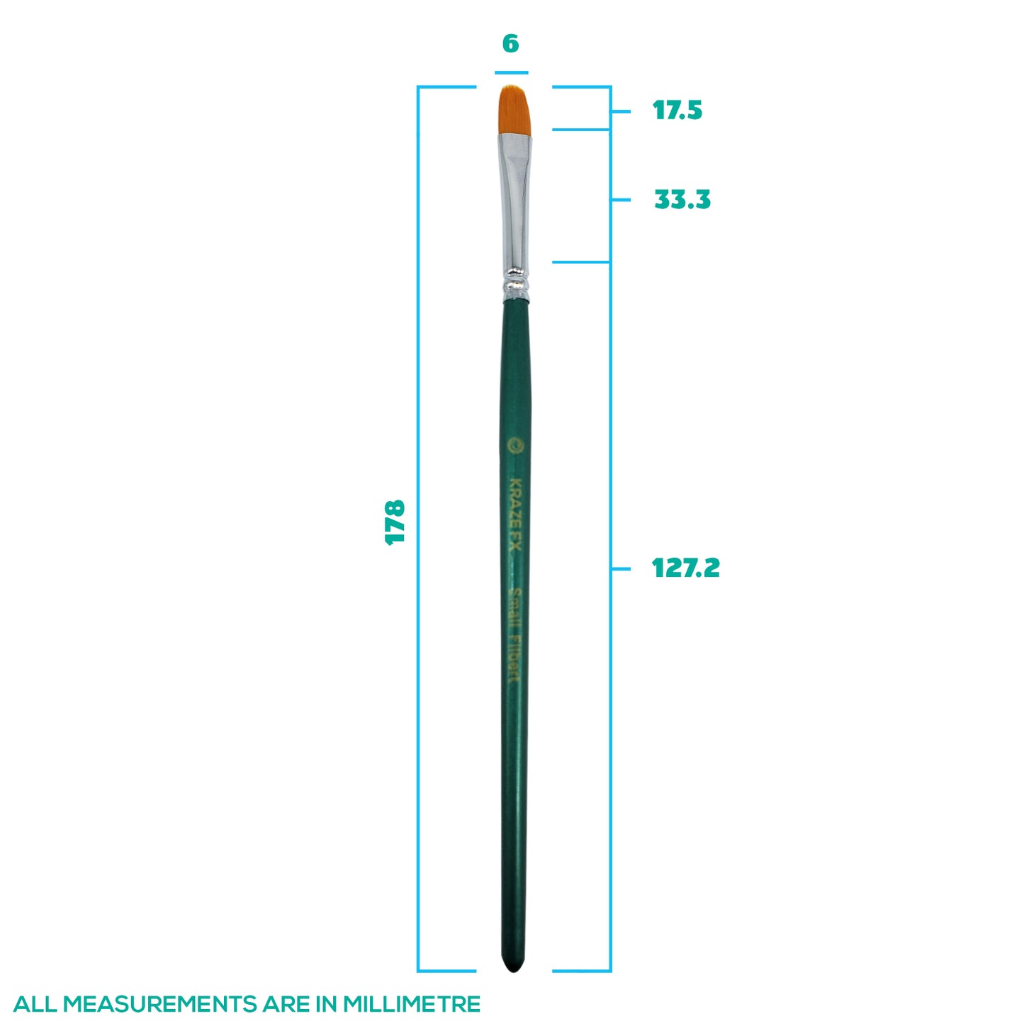 Kraze Face Painting Brush - Small Filbert