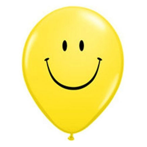 Qualatex 5" Smiley Balloon - Yellow Only (100/bag)