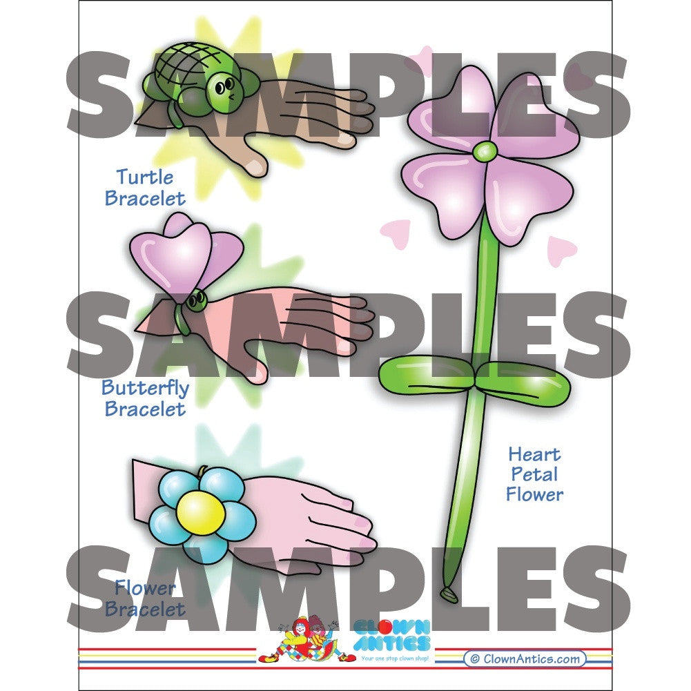 Colorful Restaurant Syle Balloon Menu - Wands & Flowers