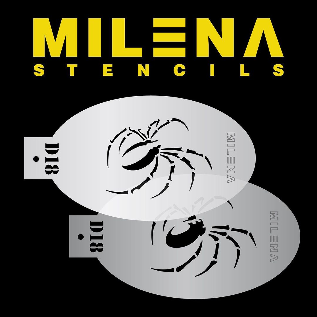 Milena Stencils - Spider D18 ( Double Stencil )