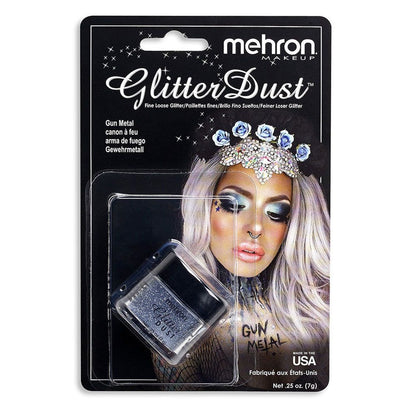 Mehron Glitter Dust - Gun Metal (0.25 oz)