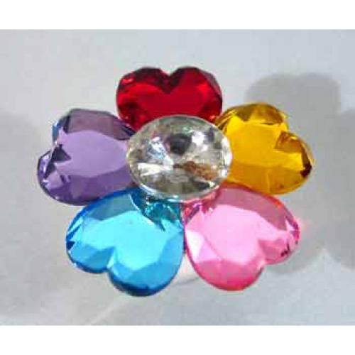 Jumbo Gem Flower Rings