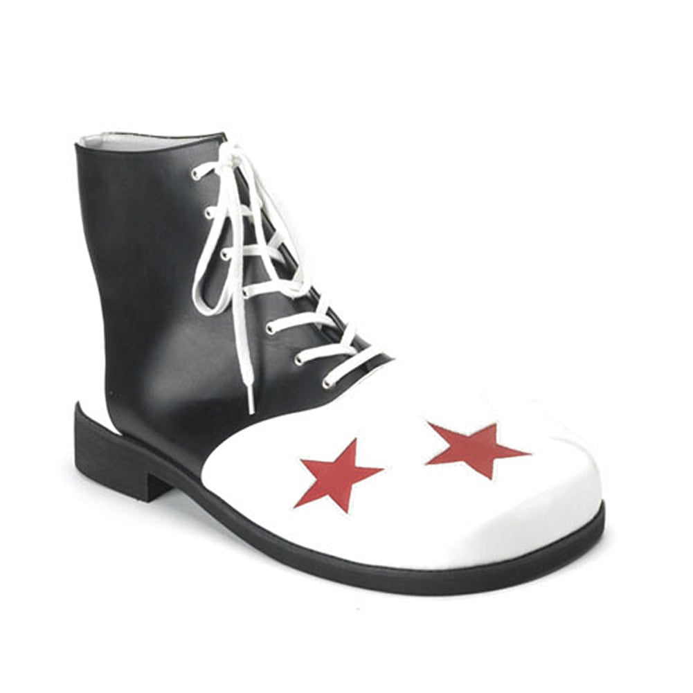 Black and White Leatherette Clown Shoes