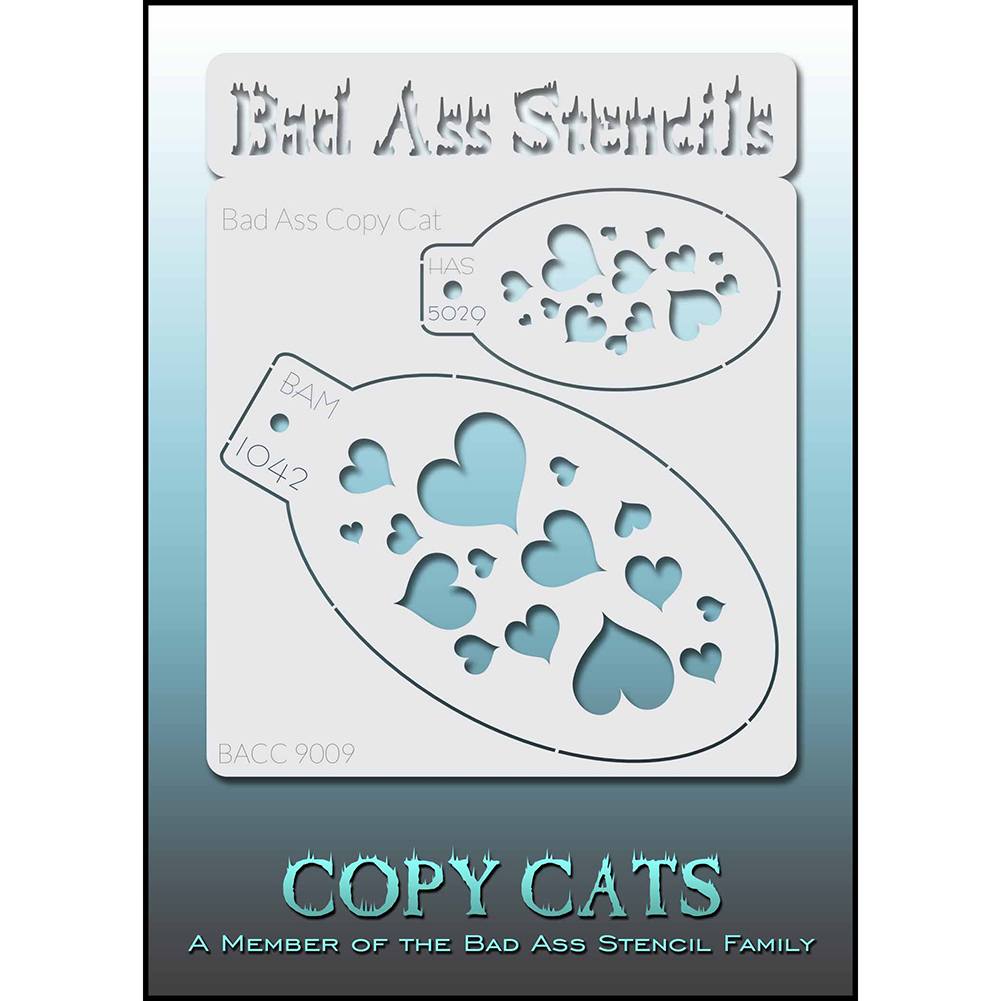 Bad Ass Copy Cat Stencils - Hearts (9009)
