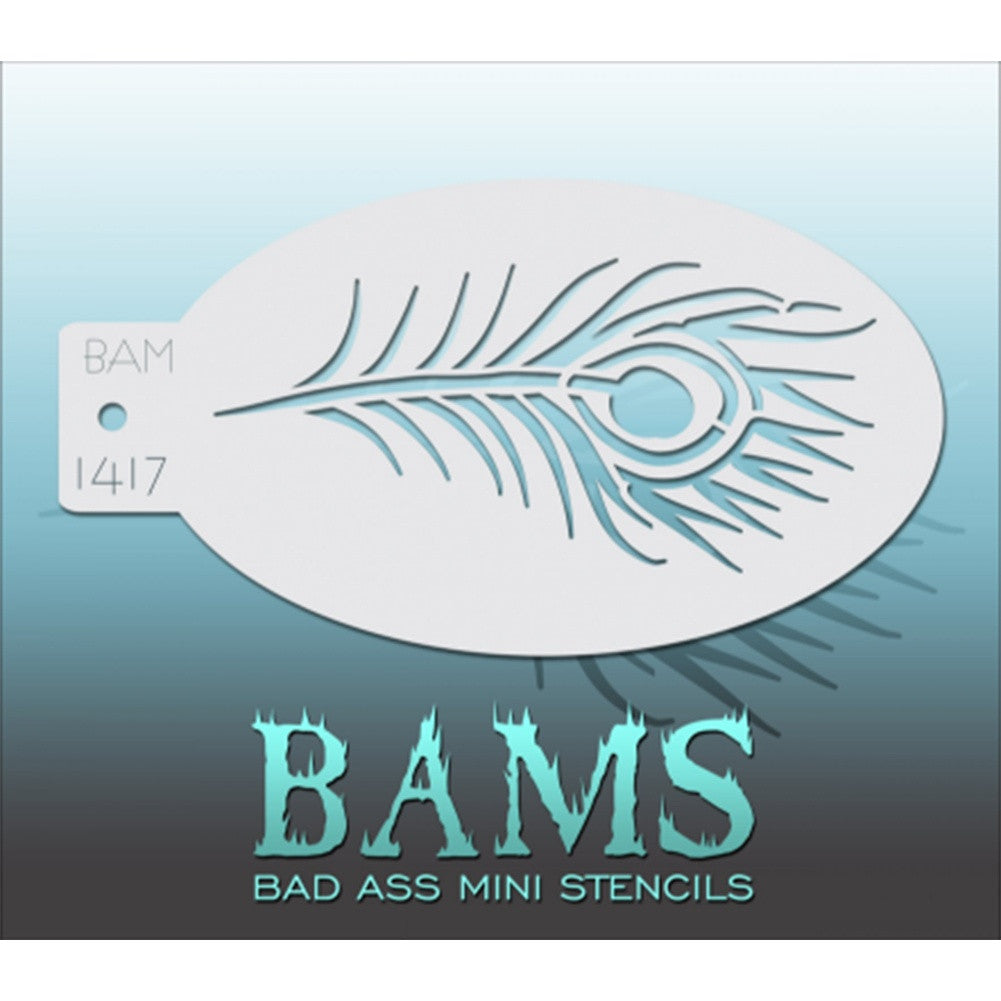 Bad Ass Mini Stencils - Peacock Feather (BAM 1417)