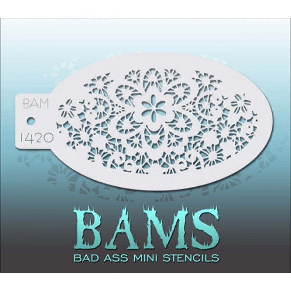 Bad Ass Mini Stencils - Floral Lace (BAM 1420)