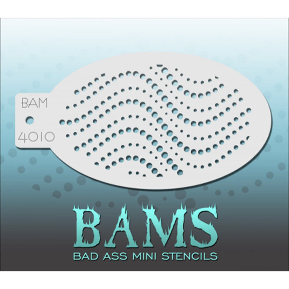 Bad Ass Mini Stencils - Wavy Dots (BAM 4010)