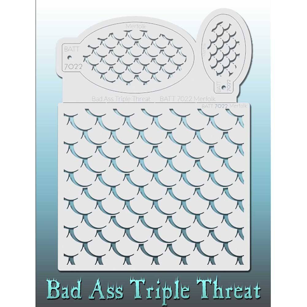 Bad Ass Triple Threat Stencils - Merfolk (7022)