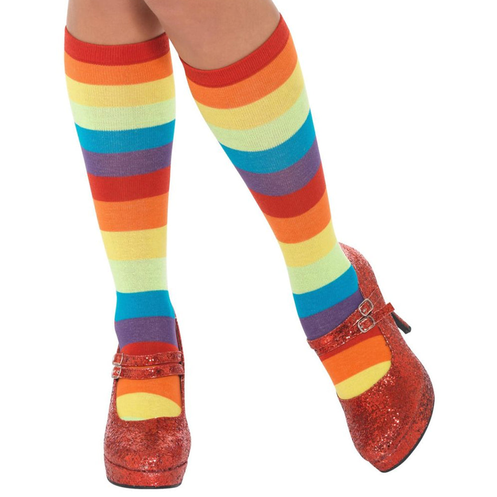 Smiffys Adult Rainbow Clown Socks (One Size)