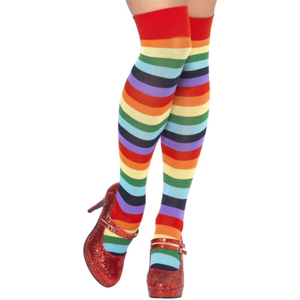 Smiffys Adult Rainbow Clown Socks (One Size)