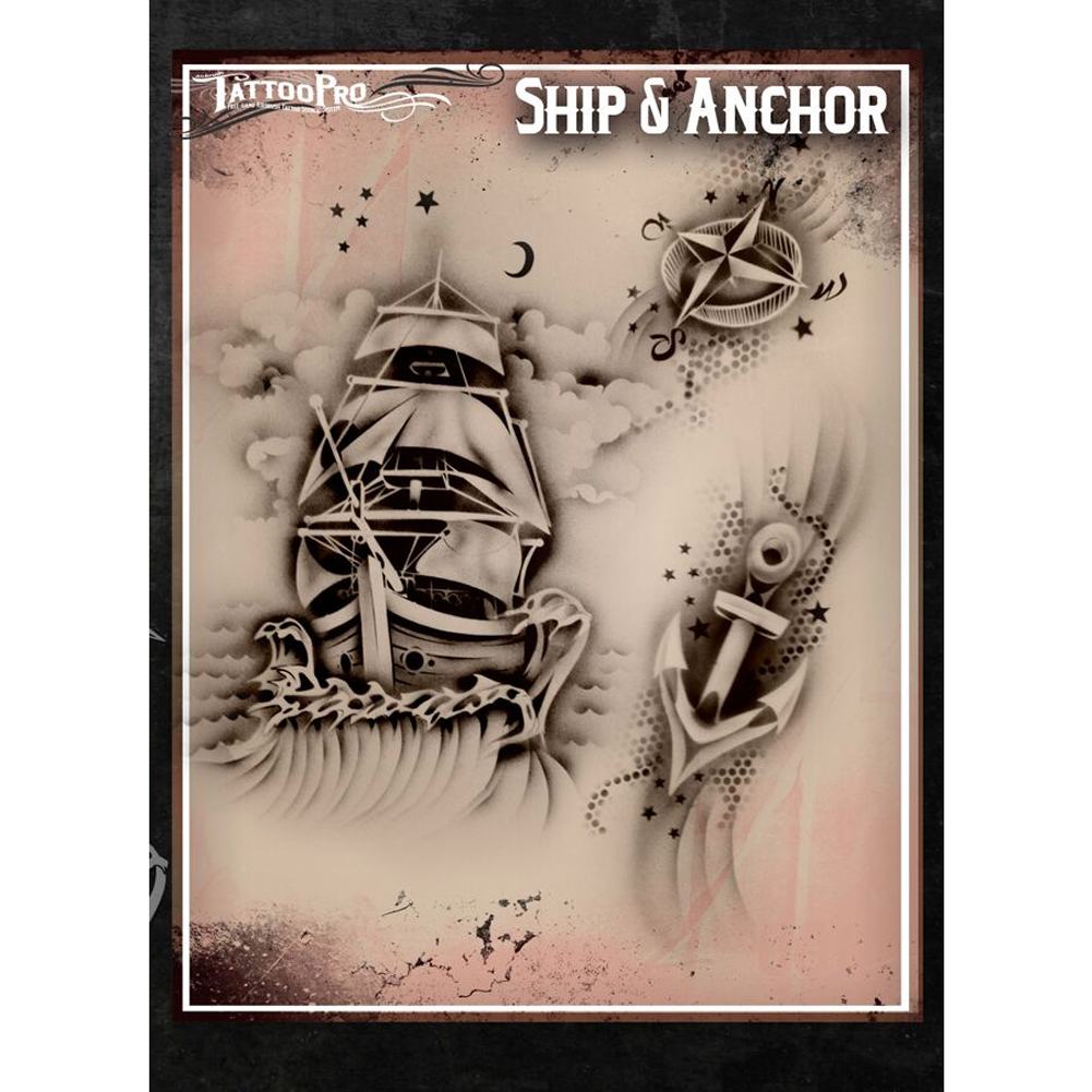 Tattoo Pro Stencils Series 1 - Ship & Anchor