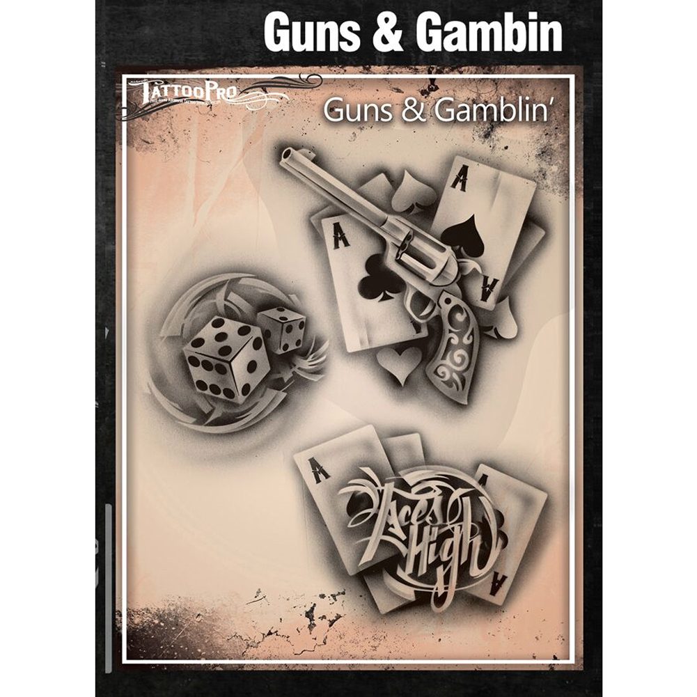Tattoo Pro Stencils Series 2 - Guns & Gamblin'