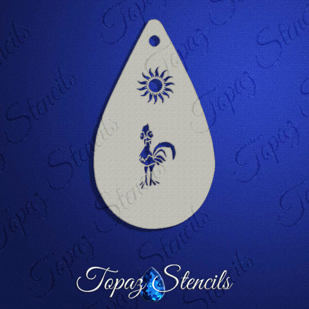 Topaz Face Painting Stencil - HeyHey