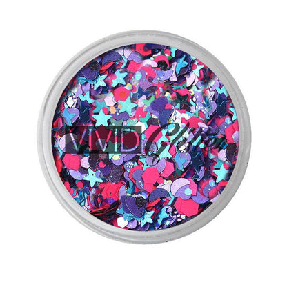 VIVID Glitter Loose Chunky Glitter Mix  - Blazin Unicorn (10 gm)