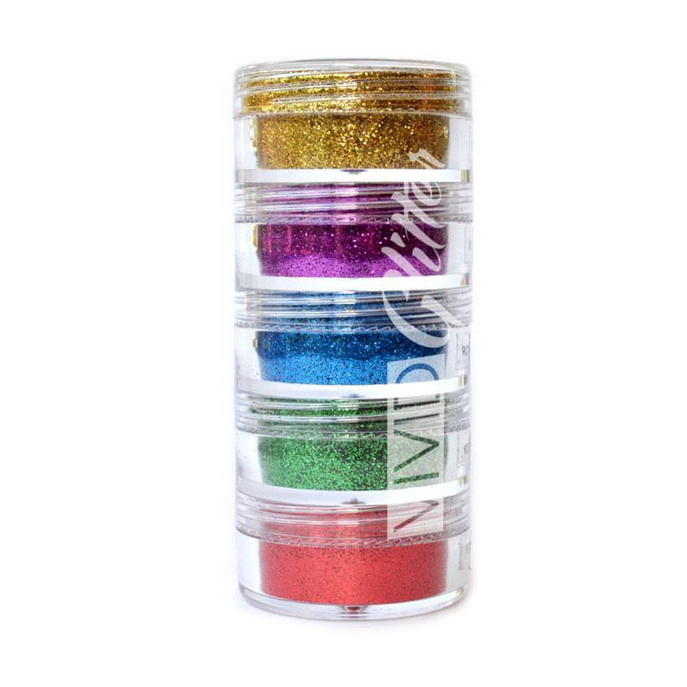 VIVID Glitter Loose Glitter 5 Piece Stack - Perfect Rainbow