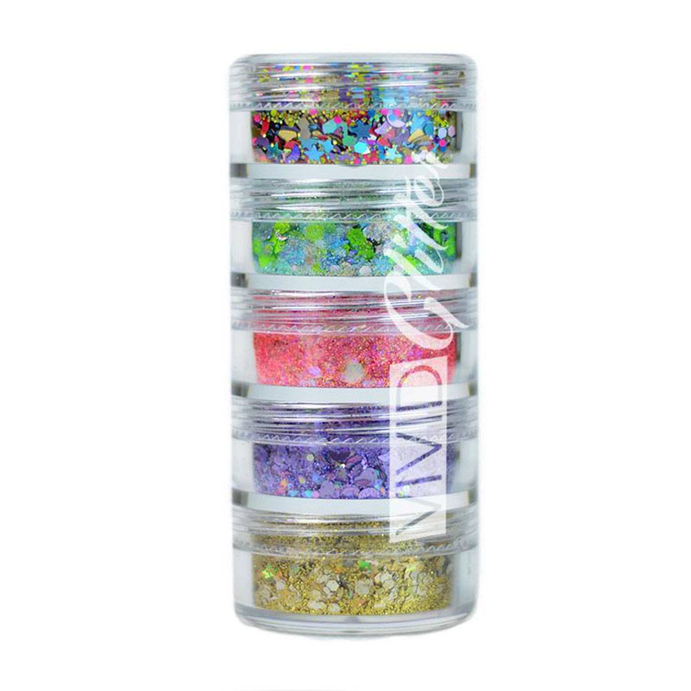VIVID Glitter Loose Chunky Glitter 5 Piece Stack - Festivity