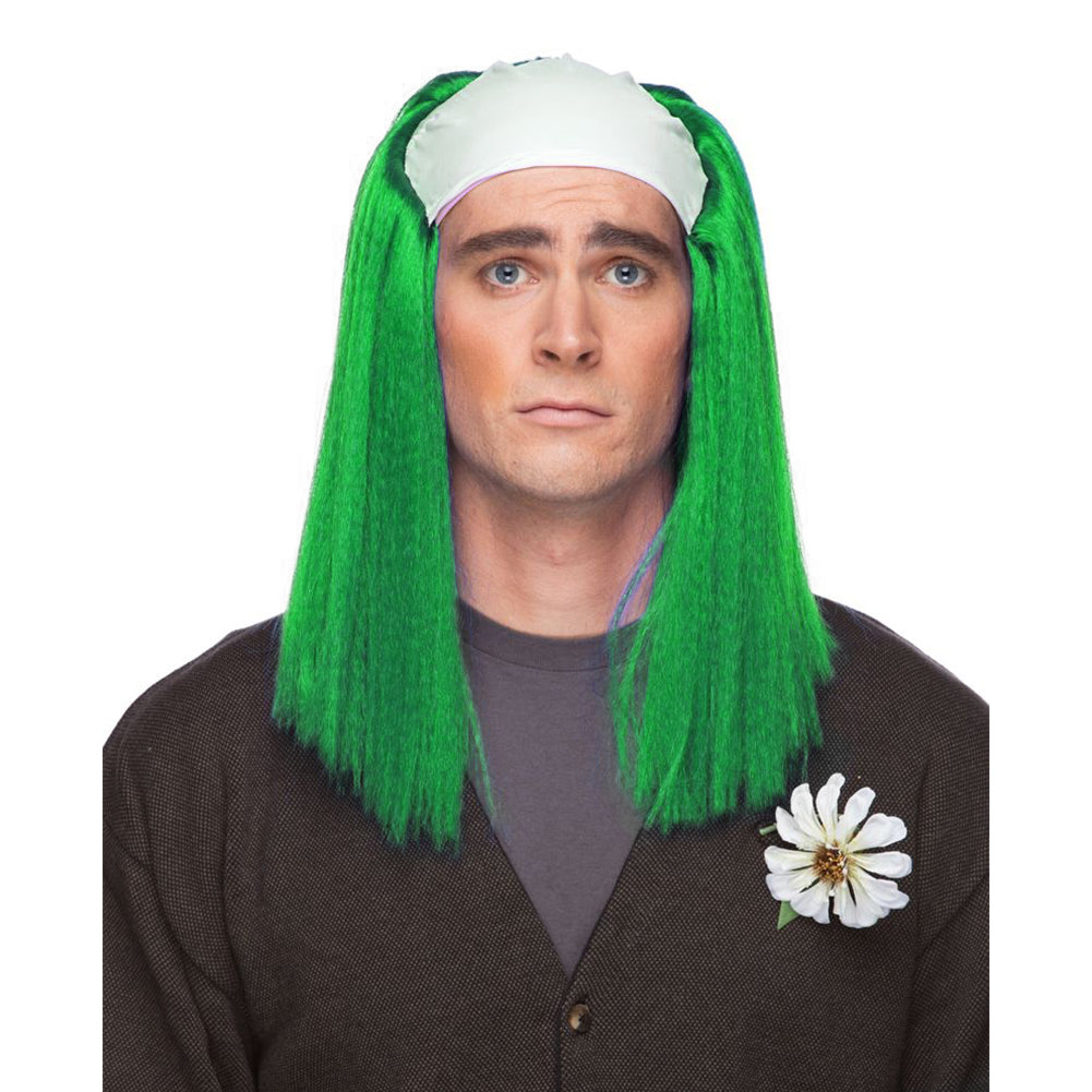 West Bay Bald Straight Clown Wig - Green