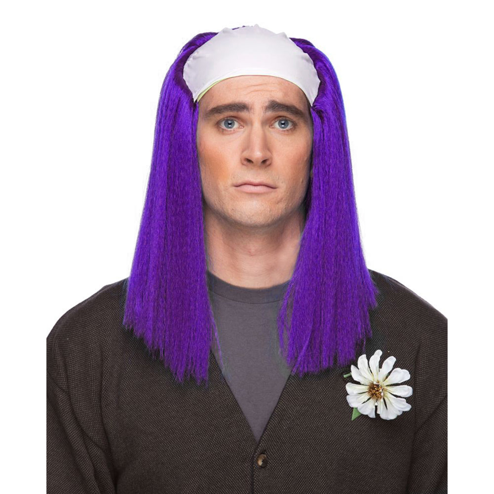 West Bay Bald Straight Clown Wig - Purple