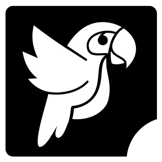 Art Factory Glitter Tattoo Stencil - Parrot (207) - 5 Pack