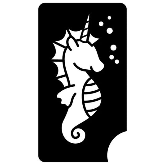 Art Factory Glitter Tattoo Stencil - Seahorse Unicorn (219) - 5 Pack