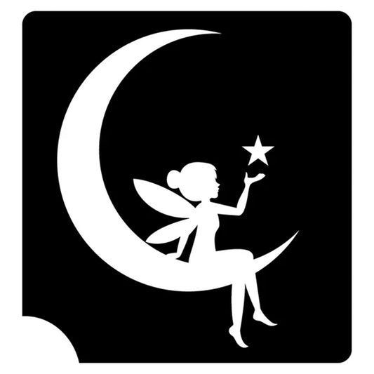 Art Factory Glitter Tattoo Stencil - Fairy On the Moon (404) - 5 Pack