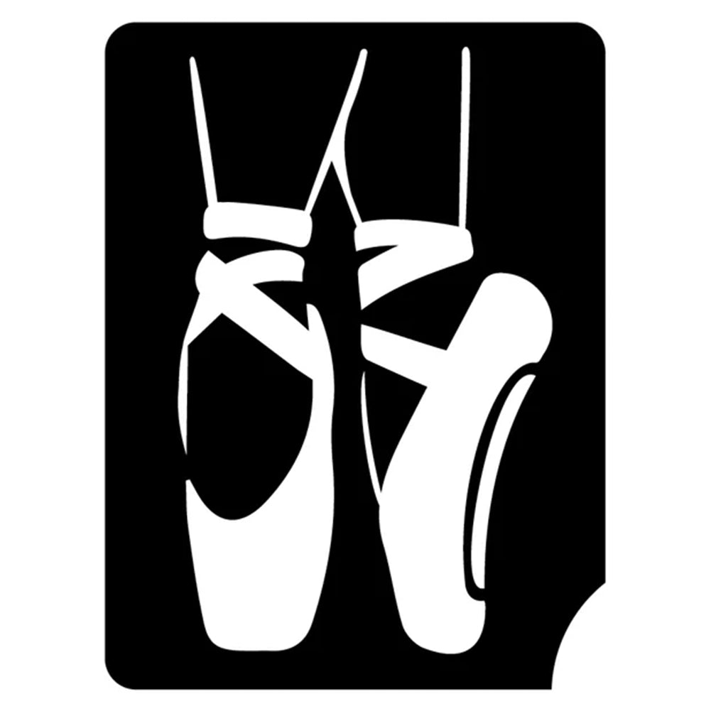 Art Factory Glitter Tattoo Stencil - Ballet Dance Shoes (437) - 5 Pack | ClownAn