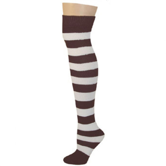 AJ's Striped Socks - Brown & White