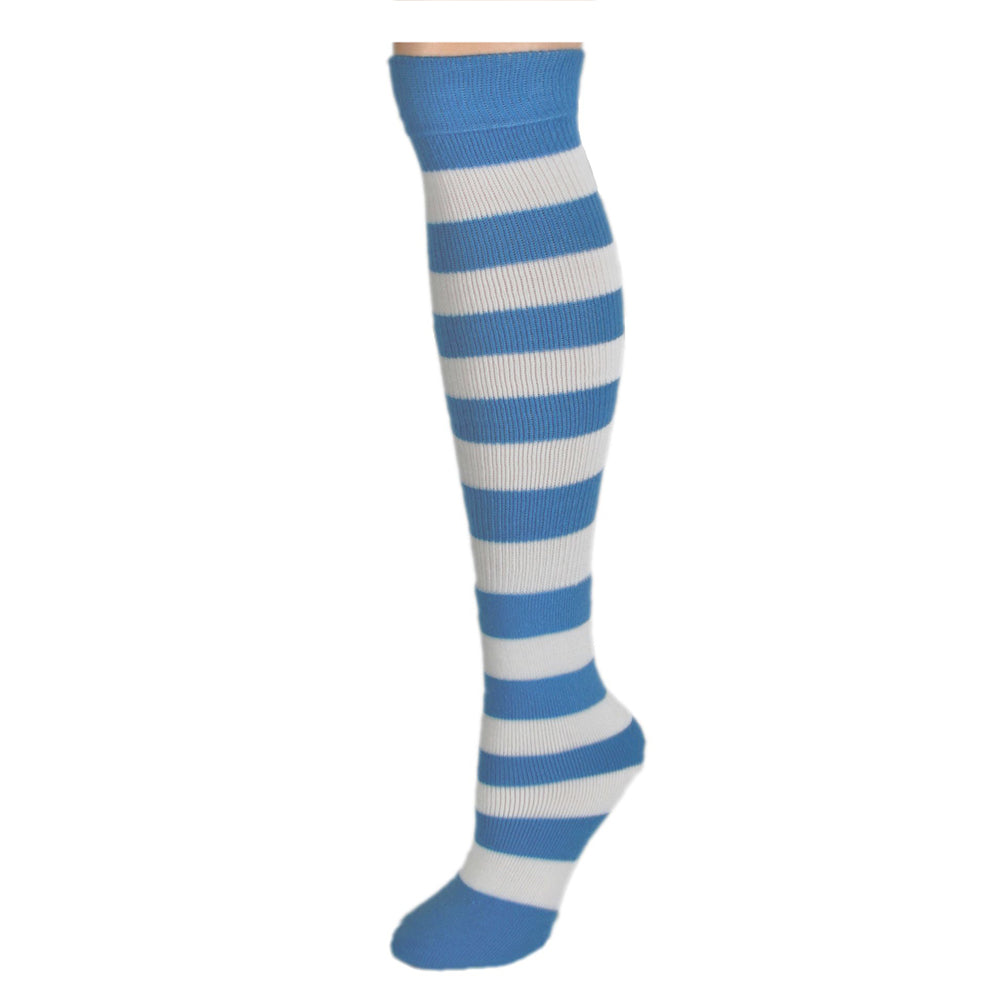 AJ's Striped Socks - Baby Blue & White |