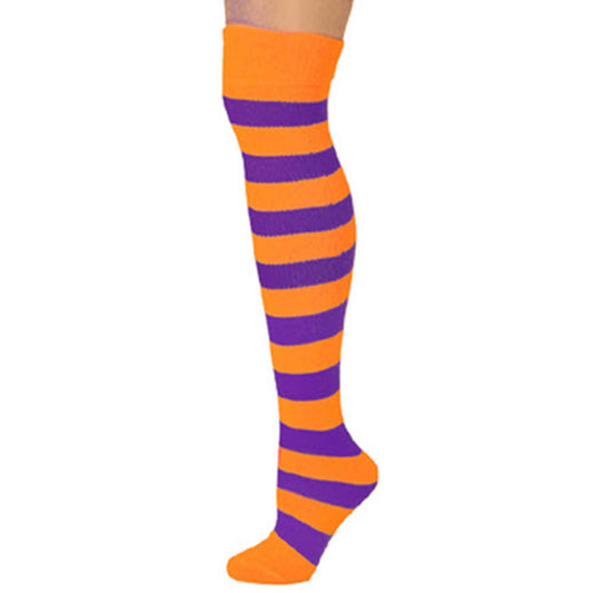 AJ's Striped Socks - Orange & Purple