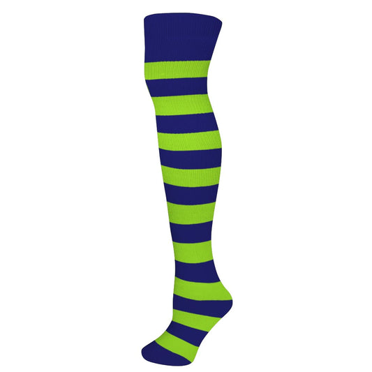 AJ's Striped Socks - Blue & Lime