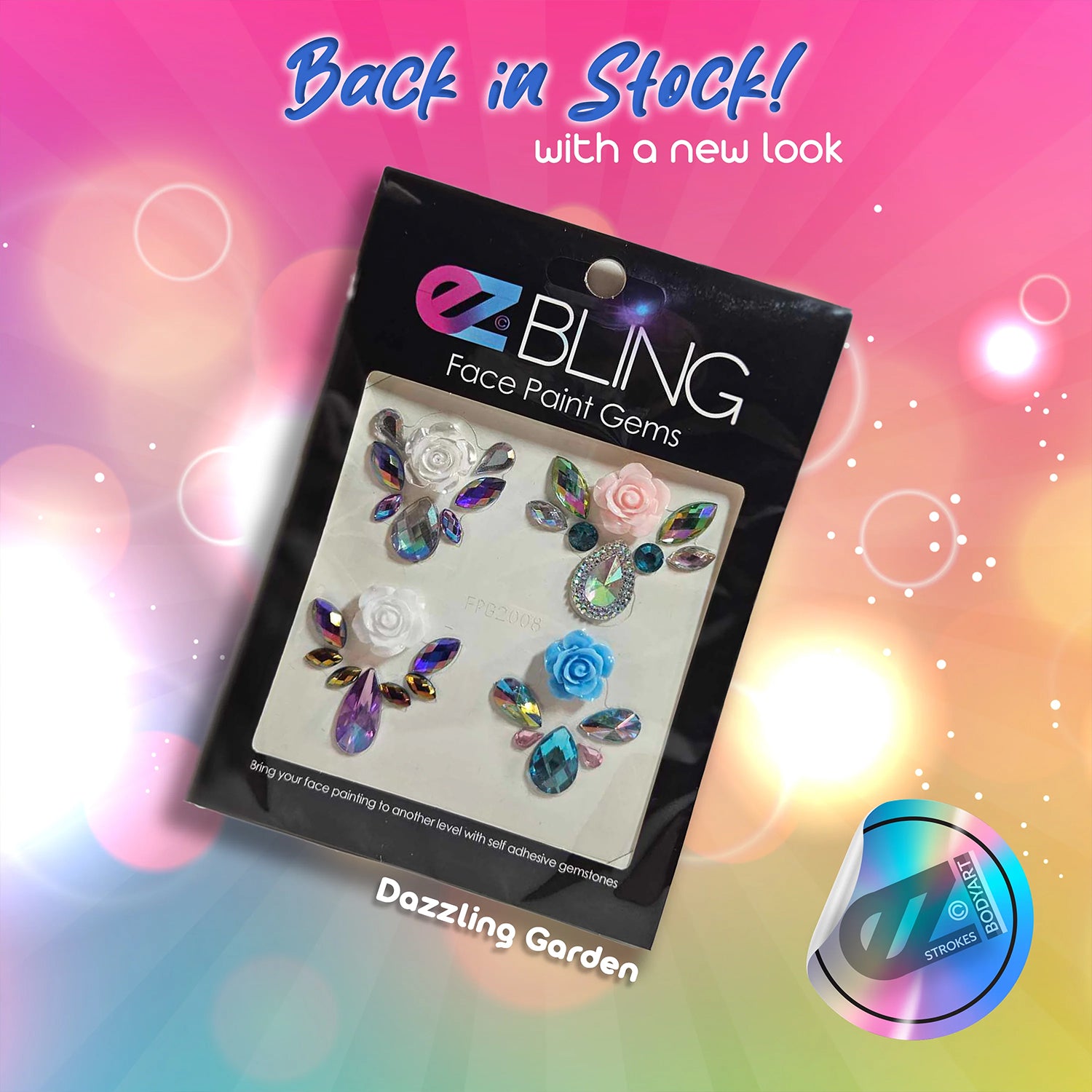 EZ Bling Face Paint Gems - Dazzling Garden (4 Pieces)