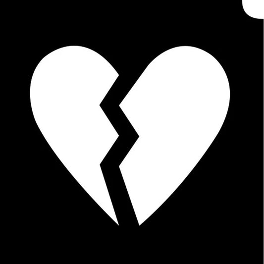 GBA Glimmer Tattoo Stencil - Emoji Broken Hearted (5/pk)