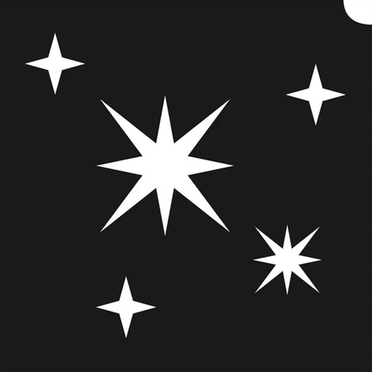 GBA Glimmer Tattoo Stencil - Sparkly Stars (5/pk)